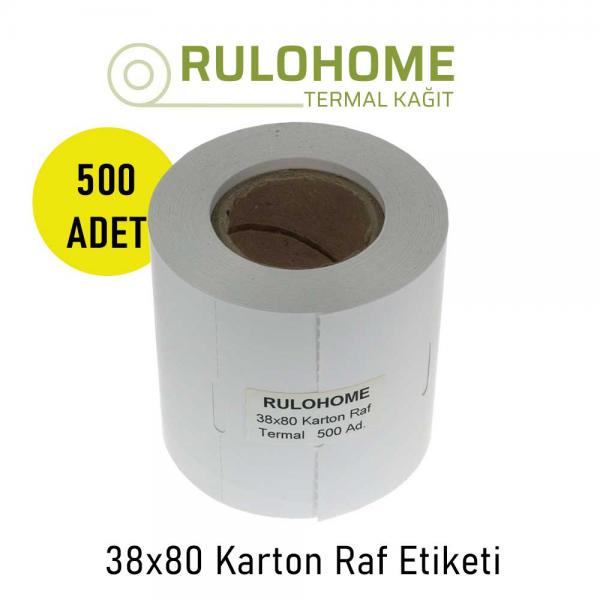 38x80 Karton Raf Etiketi 500 lü